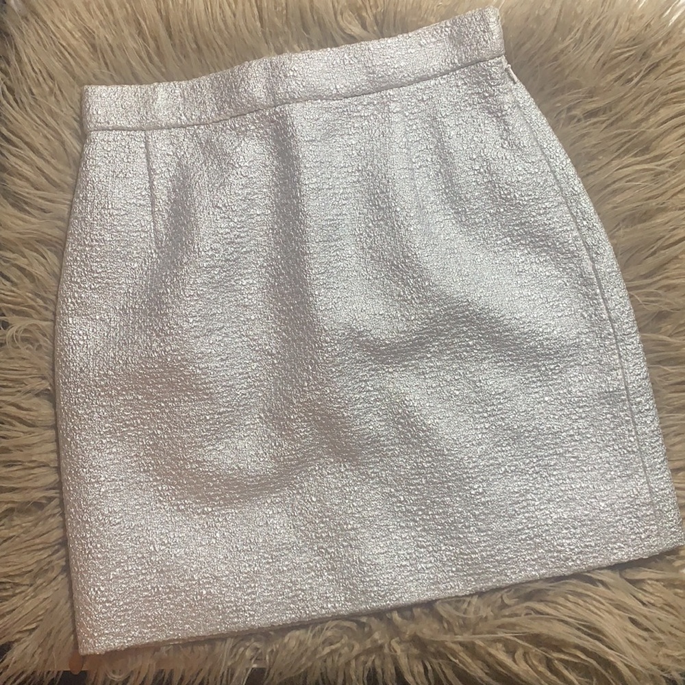 Carven for Intermix Silver Mini Skirt Size 36 NWT
